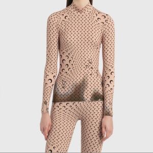 Marine Serre Second Skin Printed Burn Moon Top